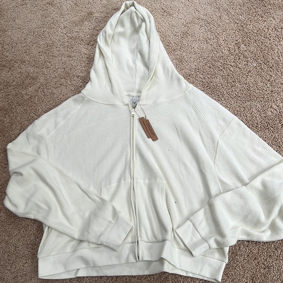 NWT! SKIMS Size 3X bone waffle crop sweatshirt and joggers set - Picture 6 of 13